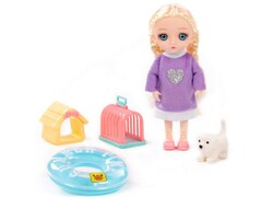 83707 [03366] Кукла шарнирная "Маша" 16 см на море с аксесс. 4 эл. в кор. №2