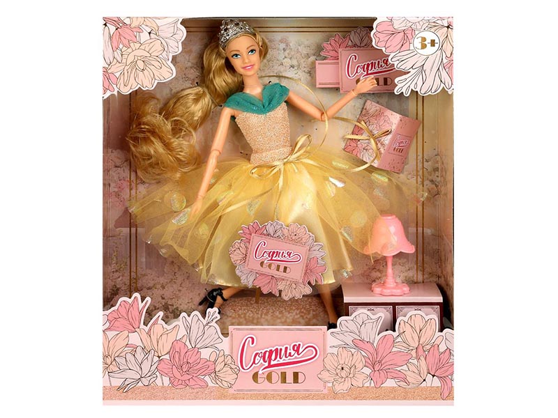 Купить оптом Кукла шарнирная "София Gold" 29 см с аксесс. в кор. SG-03-KB в Луганске