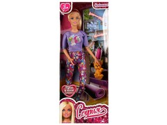 83721 [66001PET-S2-S-BB] Кукла шарнирная "София с собачкой" 29 см с аксесс. в кор.