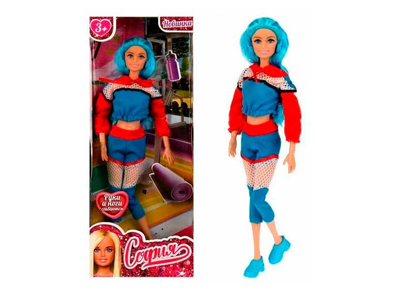 Купить оптом Кукла шарнирная "София Спорт" 29 см в кор. 66001S-5S-BB-10 в Луганске