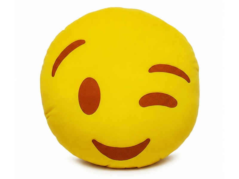 Купить оптом Подушка-игрушка Смайл подмигивает 48*48см SML-008 в Луганске