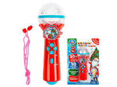 Микрофон "Новогодний" 20 см (30 песен, звуков, свет) на блистере B1252960-R18