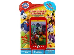 83963 [B1507473-R23] Музыкальный телефон "Микки" 12 см (песни, звуки) в блистере B1507473-R23