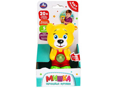 83989 [HT890-R] Обучающая игрушка "Мишка" 15 см (песни, сказки, трещотка, свет) в кор. HT890-R
