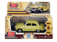 84050 [GAZ21-12-LYE] Технопарк. Машина ГАЗ -21 "Волга" металл. инерц. 12 см (открыв. двери, багажник) желтый