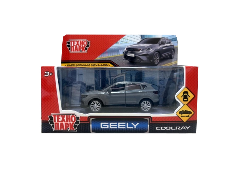 Купить оптом Технопарк. Машина «Geely Coolray» металл. инерц. 10,5 см (открыв. двери, багажник) серый в Луганске