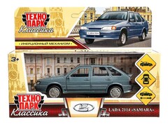 84061 [2114-12-GY] Технопарк. Машина «LADA -2114 "SAMARA» металл. инерц. 12 см (открыв. двери, багажник) мокрый асфальт