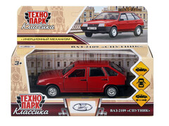 84069 [2109-12-RD] Технопарк. Машина «ВАЗ-2109 «СПУТНИК» металл. инерц. 12 см (открыв. двери, багажник) красный