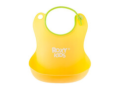 84187 [RB-401-Y] Нагрудник «ROXY-KIDS» мягкий с кармашком и застежкой желтый