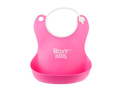 84188 [RB-401-R] Нагрудник «ROXY-KIDS» мягкий с кармашком и застежкой розовый