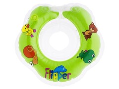 84195 [FL001-G] Круг на шею для купания малышей Flipper зеленый