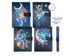 84935 [Кзк127] Ежедневник недат. 130 л 19х13 см "Космос" (магнит, цв. срез)