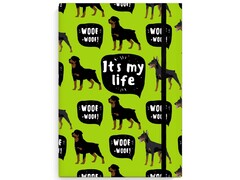 84990 [47852] Записная книга 170*215 мм 96 л «It's my life. Ротвейлер» (тв. пер., скрытый гребень)