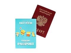 85104 [ОП-4484] Обложка для паспорта "Fast food" ПВХ slim ОП-4484