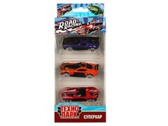 85433 [RR-SET-80533-F-R] Машина металл ROAD RACING набор СУПЕРКАР 7,5 см, 3 шт,в ассорт, кор. Технопарк в кор.2*84наб