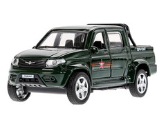 Машина металл UAZ PICKUP АРМИЯ РОССИИ длина 12 см, двери, багаж, инерц, кор. Технопарк в кор.2*36шт
