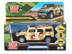 Машина металл HUMMER H2  длина 12 см, двери, багаж, инерц, КАМУФЛЯЖ, в кор. Технопарк в кор.2*36шт