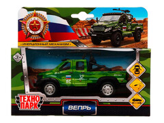 Машина металл ГАЗ ВЕПРЬ 12,5 см, двери, пулем, инерц, камуф, кор. Технопарк в кор.2*60шт