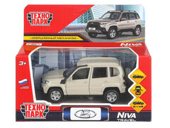 Машина металл LADA NIVA travel 12 см, двери, инерц, бежевый, кор. Технопарк в кор.2*36шт