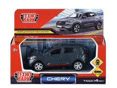 Машина металл chery tiggo 4 pro 12 см, двери, кап, баг,инер,темно-серый,кор. Технопарк в кор.2*36шт