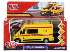 86211 [JUMPER-14AMB-STRYE] Машина металл CITROEN JUMPER РЕАНИМАЦИЯ 14 см, двер, баг, инер, желтая, кор. Технопарк в кор.2*36шт JUMPER-14AMB-STRYE (72)