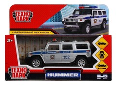 86213 [HUM2-12POL-SR] Машина металл HUMMER "hummer H2 полиц"дл12 см,откр дв,баг,инерц,сереб,в кор Технопарк в кор.2*36шт HUM2-12POL-SR
