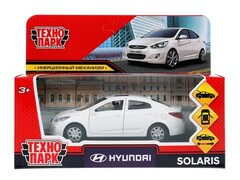 86215 [SOLARIS-12-WH] Машина металл HYUNDAI SOLARIS, 12 см, двери, багажн, инерц, белый, кор. Технопарк в кор.2*36шт SOLARIS-12-WH