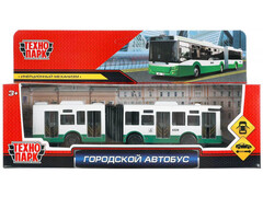 86240 [BUSRUB-19-GNWH] Машина металл ГОРОДСКОЙ АВТОБУС длина 19 см, двери, инер, бело-зеленый, кор. Технопарк в кор.2*36шт BUSRUB-19-GNWH