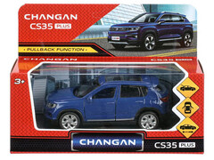 86243 [CS35PLUS-12-BU] Машина металл кроссовер Changan CS35 Plus 12 см, инерц.,двери, багаж., синий, кор. CS35PLUS-12-BU