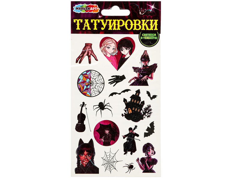 Купить оптом Переводные тату готическая девушка (светятся в темноте) МУЛЬТИ АРТ в кор.200шт TATTOO-114252 в Луганске