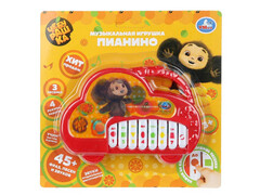 Пианино с ручкой Чебурашка 45+ фраз, песен и звуков ЧЕБУРАШКА на блист. Умка в кор.2*84шт 2109M013-R3
