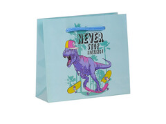 86523 [ППК-7550] Пакет подар. глянц. лам. Модный динозавр 15х12х5 см (S) ППК-7550