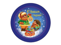 86733 [34852] Магнит "Мишка и ежик" 6*6 см, агломерр. феррит. Арт. 34852