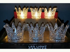 86944 [CANDLE 23] Набор свечей Хрустальная корона 6*6 см, 6 шт, на бат.