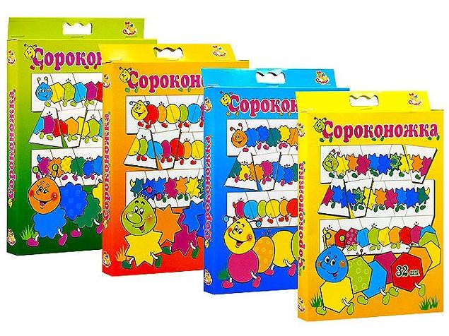 Обучающие карточки "Сороконожка" 4шт/уп