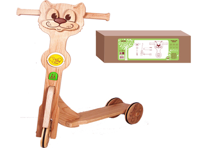 Купить оптом Самокат "Котик" (дерево) в Луганске