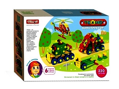 Конструктор "Техно" 220 дет. "Военный набор"