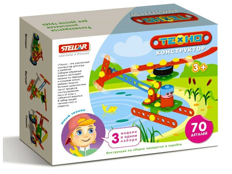 Купить оптом Конструктор "Техно" 70 дет. "Вертолет" в Луганске