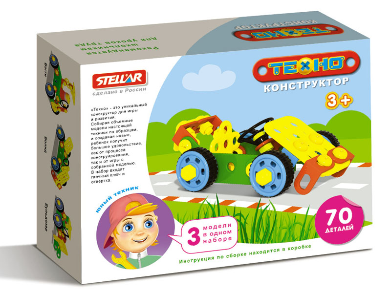 Купить оптом Конструктор "Техно" 70 дет. "Кабриолет" в Луганске