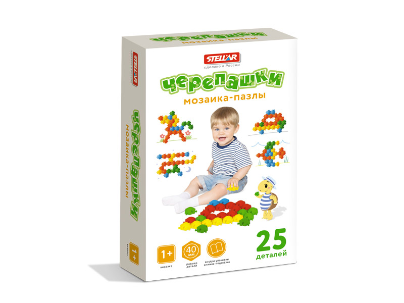 Купить оптом Мозаика-пазлы "Черепашки" (40мм/25 деталей) в Луганске