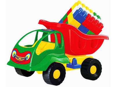 Набор №53: "Муравей", автомобиль-самосвал+конструктор "Строитель" 18 эл.