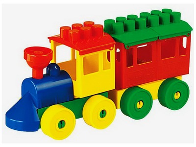 Конструктор-паровоз с одним вагоном