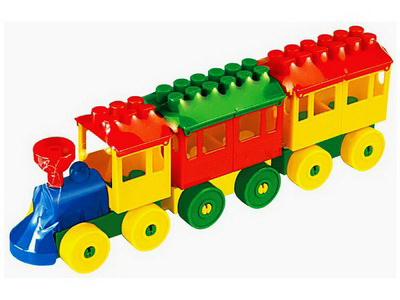 Конструктор-паровоз с двумя вагонами