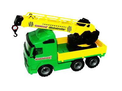 Автомобиль-кран "Volvo"с поворотной платформой в сеточке