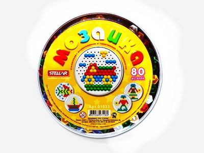 Купить оптом Мозаика (диаметр 13мм/80 деталей), круглая коробка в Луганске