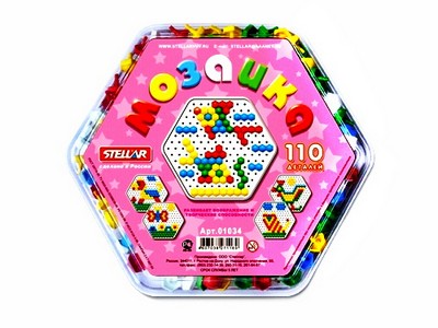 Мозаика (диаметр 13мм/110 деталей), шестигранная коробка