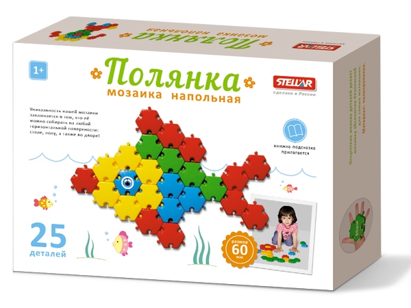 Мозаика "Полянка" (диаметр 60мм/25 деталей), "Рыбка"