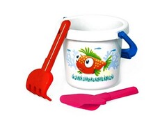 Песочный набор № 131 (ведро 1,4 л термо, совок 19 см, грабли 19 см)