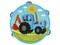 Бубен 16,5 см "Синий трактор" на планшете 1811M181-R5 1